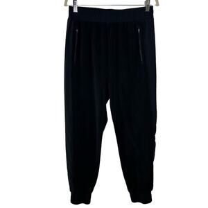 Zyia Women's Medium Fleece Jogger Pants Black Athletic Casual GUC